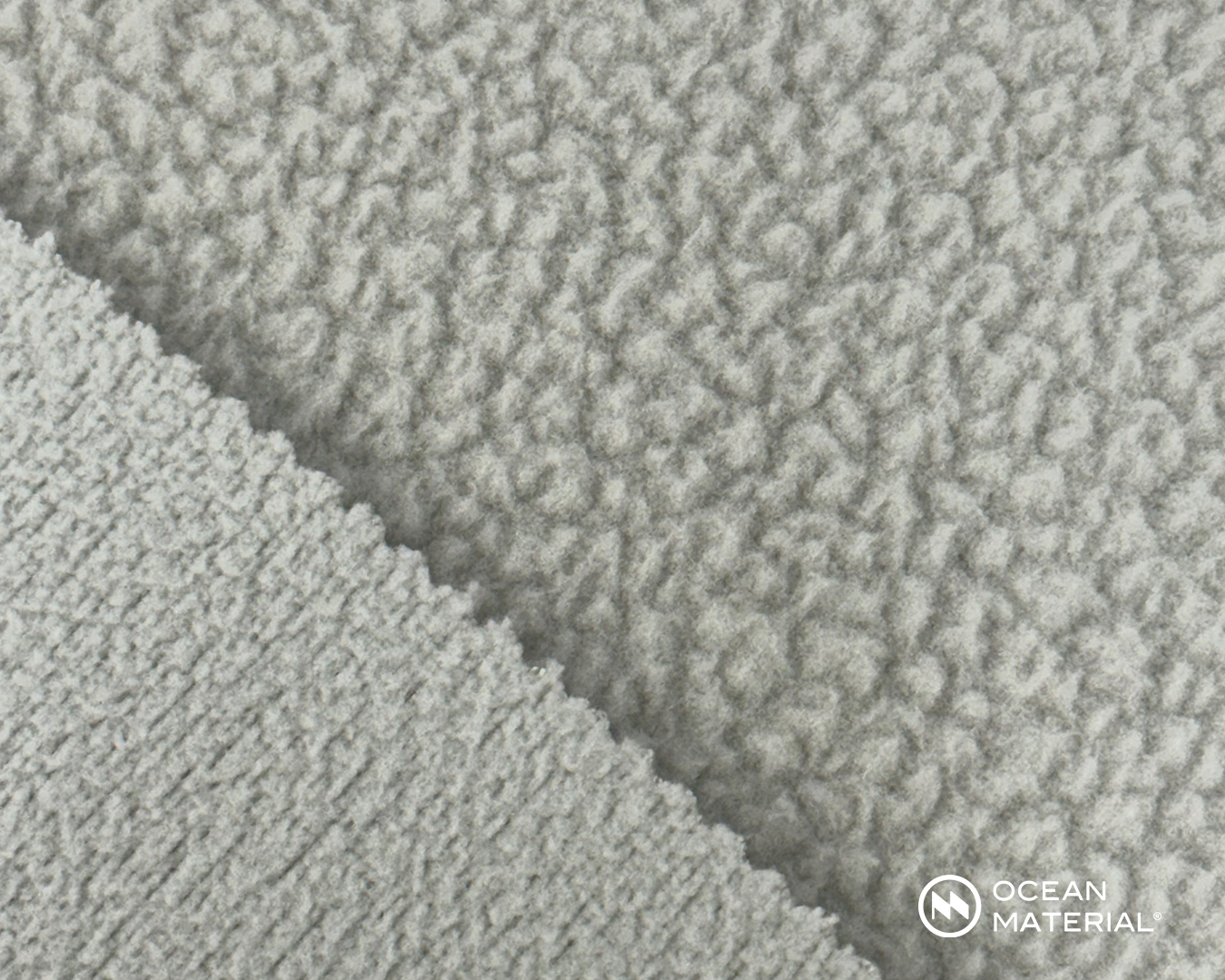 Recycelter Polyesterstoff aus Meeresplastik – Knit-3709A, gebürsteter Strickstoff aus 100% rPET, weich, wärmend und nachhaltig | Ocean Material®